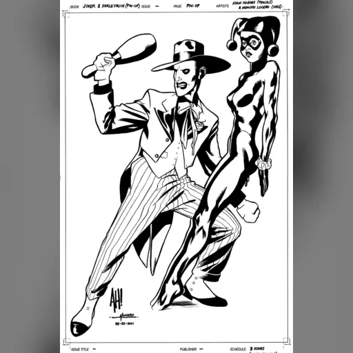 alias:harley_quinn artist:adam_hughes character:harleen_quinzel medium:artwork publisher:dc series:batman // 989x1500 // 160.8KB // jpg // image/jpeg // jokerharley