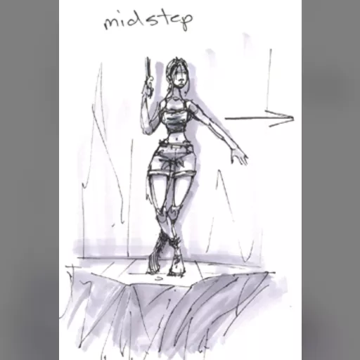 animateion medium:artwork official_artwork series:tomb_raider sketches tomb_raider_legends // 243x361 // 68.3KB // jpg // image/jpeg // cliffwalking2