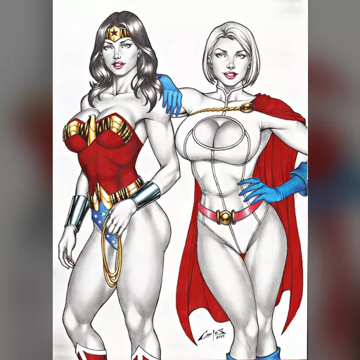 alias:karen_starr alias:power_girl alias:wonder_woman artist:carlos_braga character:diana_of_themyscira character:kara_zor-l medium:artwork medium:drawing publisher:dc style:benes // 1024x1446 // 296.5KB // jpg // image/jpeg // wonder_woman_and_powergirl_____by_carlosbragaart80-davhf3v