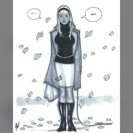 artist:adam_hughes character:gwen_stacy medium:artwork publisher:marvel series:spider-man // 1000x1242 // 191.9KB // jpg // image/jpeg // ah_gwen_stacy_from_the_national_-_2007