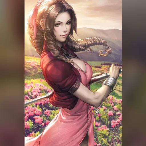 artist:artgerm character:aerith_gainsborough medium:artwork series:final_fantasy series:final_fantasy_vii // 799x1200 // 534.6KB // jpg // image/jpeg // aerith_gainsborough_colorised_by_artgerm-d98tagk