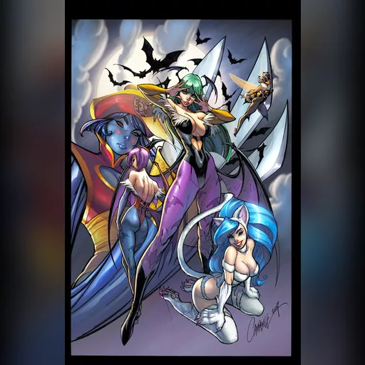 artist:j_scott_campbell medium:artwork // 600x928 // 237.6KB // jpg // image/jpeg // Darkstalkers_tribute