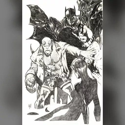 artist:adam_hughes medium:artwork // 758x1177 // 260.5KB // jpg // image/jpeg // AHBatmanHellboySml