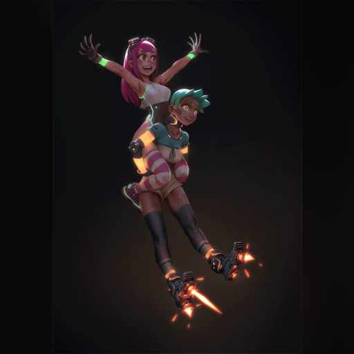 artist:moonlightorange medium:artwork // 706x1000 // 1.9MB // gif // image/gif // cyber_candy___flying_piggyback___animated_by_moonlightorange