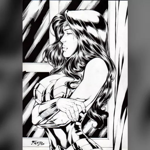 alias:wonder_woman artist:fred_benes character:diana_of_themyscira grayscale medium:artwork medium:drawing publisher:dc style:benes // 561x800 // 415.8KB // jpg // image/jpeg // lE0xPcuP_2207151420311