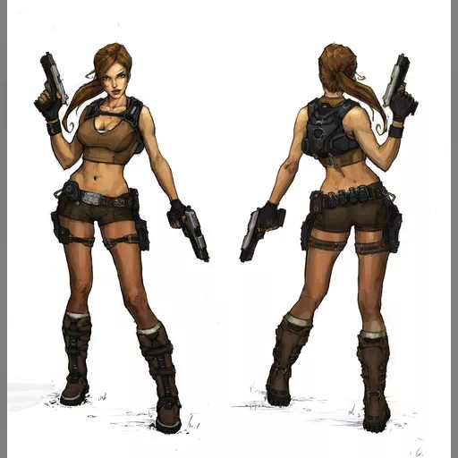 character:lara_croft medium:artwork official_artwork series:tomb_raider tomb_raider_underworld // 3198x3300 // 3.5MB // jpg // image/jpeg // Lara-Front-Back-color-3