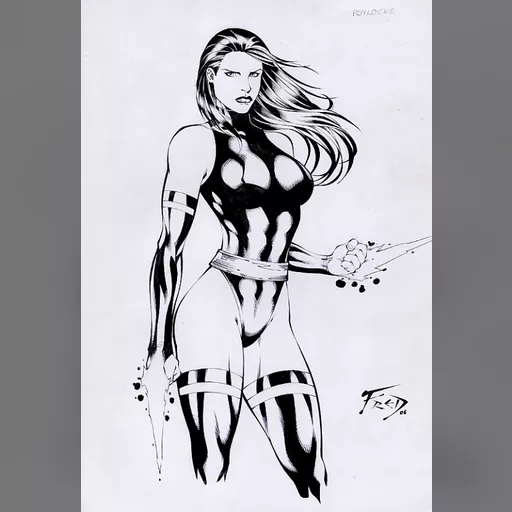 alias:psylocke artist:fred_benes character:betsy_braddock grayscale medium:artwork medium:drawing publisher:marvel series:x-men style:benes // 548x800 // 264.7KB // jpg // image/jpeg // FredPsylocke