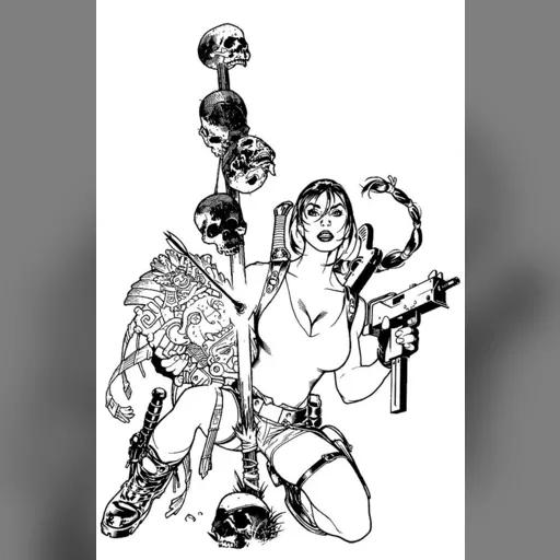 artist:adam_hughes character:lara_croft medium:artwork series:tomb_raider // 613x930 // 103.7KB // jpg // image/jpeg // ah_lara_heroescon