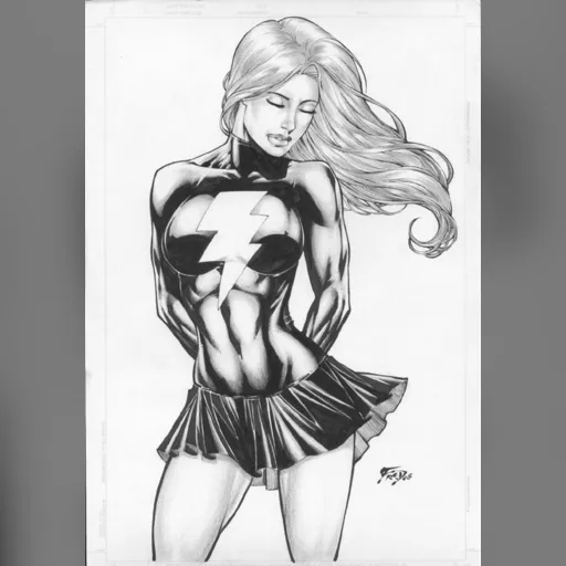 alias:mary_marvel artist:fred_benes character:mary_batson grayscale medium:artwork medium:drawing style:benes // 560x800 // 162.8KB // jpg // image/jpeg // Fred Benes Mary Marvel