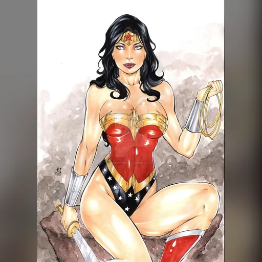 alias:wonder_woman artist:junior_maia character:diana_of_themyscira medium:artwork publisher:dc style:benes // 1024x1431 // 204.1KB // jpg // image/jpeg // wonder_woman__by_juniormaia100_ddai88y