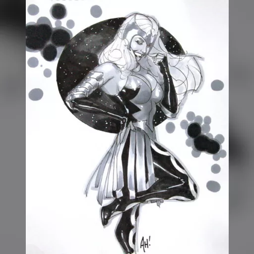 artist:adam_hughes medium:artwork // 408x511 // 62.5KB // jpg // image/jpeg // enchantress_ah_sketch_london_expo_2006