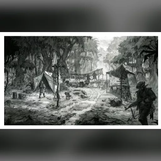 medium:artwork official_artwork series:tomb_raider tomb_raider_underworld // 3300x1988 // 5.8MB // jpg // image/jpeg // Poacher-Camp