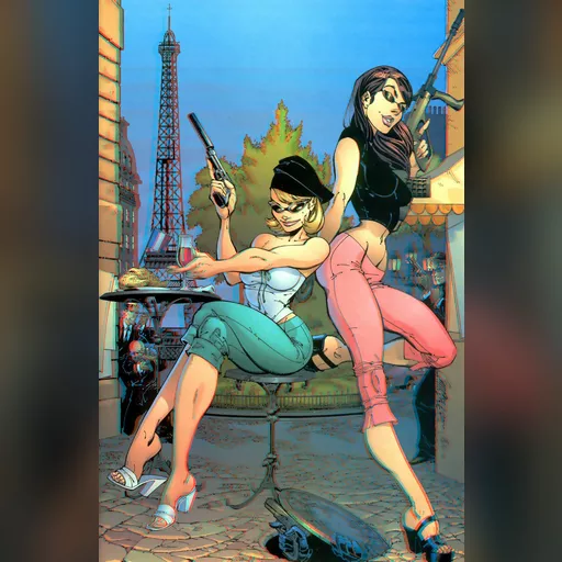 artist:j_scott_campbell medium:artwork series:danger_girl // 982x1512 // 294.7KB // jpg // image/jpeg // Danger Girl 3-D Special - 45