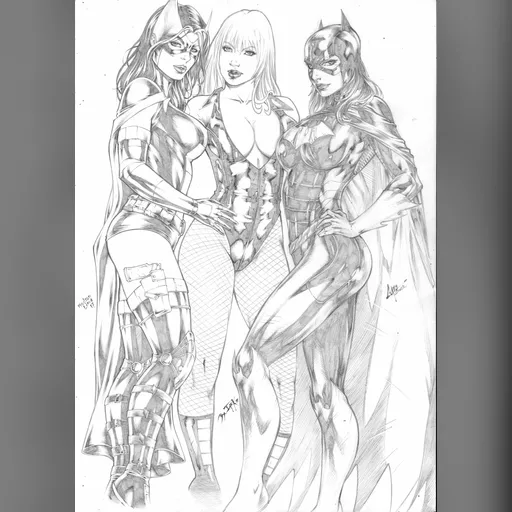 alias:black_canary artist:caio_marcus batgirl character:dinah_drake grayscale huntress medium:artwork medium:drawing publisher:dc style:benes // 1024x1448 // 294.4KB // jpg // image/jpeg // huntress__black_canary__batgirl_by_caiomarcus_art-dbkmmw7