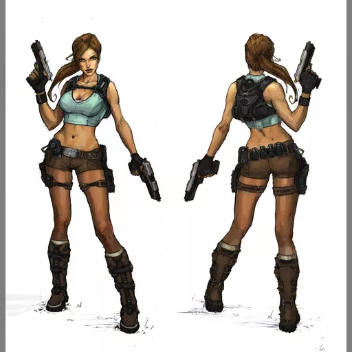 character:lara_croft medium:artwork official_artwork series:tomb_raider tomb_raider_underworld // 3198x3300 // 3.5MB // jpg // image/jpeg // Lara-Front-Back-color-2