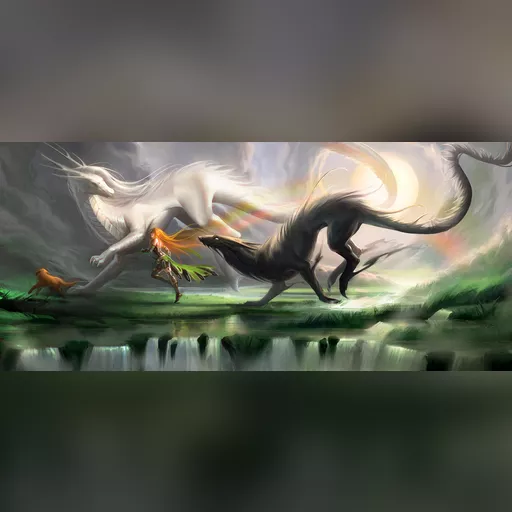 artist:sakimichan medium:artwork medium:drawing plus_artist // 2000x894 // 1.2MB // jpg // image/jpeg // running_with_spirits_by_sakimichan-d5l84jc