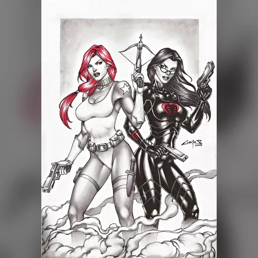 artist:carlos_braga barroness character:baroness medium:artwork medium:drawing scarlett series:gi_joe style:benes // 1024x1508 // 351.5KB // jpg // image/jpeg // scarlett_and_baroness_____by_carlosbragaart80-d82xb9j