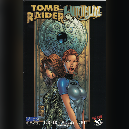 character:lara_croft comic_cover medium:artwork official scan series:tomb_raider series:witchblade // 3968x6140 // 38.7MB // webp // image/webp; lossless=true // tomb_raider_witchblade_special_variant