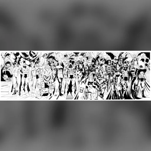 artist:fred_benes grayscale medium:artwork medium:drawing style:benes // 2187x720 // 1.3MB // jpg // image/jpeg // batfamilycleaninkssmall