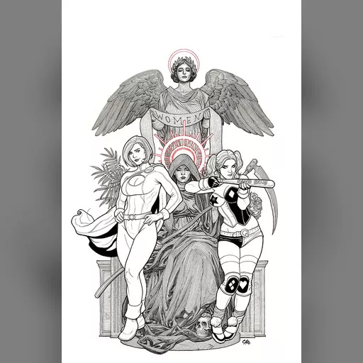 alias:harley_quinn alias:karen_starr alias:power_girl character:harleen_quinzel character:kara_zor-l medium:artwork publisher:dc series:batman // 743x1127 // 294.5KB // jpg // image/jpeg // Harley_Quinn_Vol_3_16_Textless_Variant