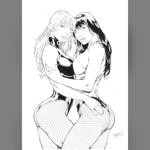 alias:black_canary artist:ed_benes character:dinah_drake character:zatanna_zatara grayscale medium:artwork medium:drawing publisher:dc series:batman style:benes // 566x800 // 213.0KB // jpg // image/jpeg // zatannablackc