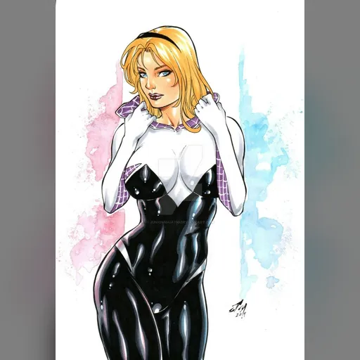 alias:spider-gwen artist:junior_maia character:gwen_stacy medium:artwork publisher:marvel series:spider-man style:benes // 1024x1482 // 145.2KB // jpg // image/jpeg // gwen_stacy___commisions_open_by_juniormaia100_ddo28bf