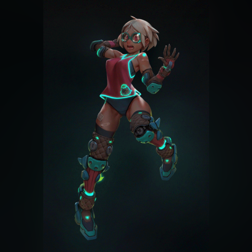 artist:moonlightorange medium:artwork // 565x859 // 2.9MB // gif // image/gif // cyber_candy___rocket_boots_training___animated_by_moonlighto