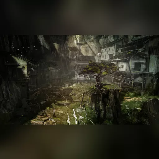 medium:artwork official_artwork series:tomb_raider tomb_raider_2013 // 4000x2259 // 4.7MB // jpg // image/jpeg // Cliffs-Village