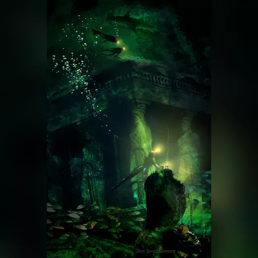 character:lara_croft medium:artwork official_artwork series:tomb_raider tomb_raider_legends // 1458x2292 // 1.3MB // jpg // image/jpeg // underwater-temple