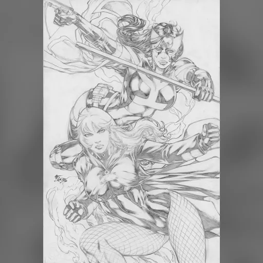 alias:black_canary artist:fred_benes character:dinah_drake grayscale huntress medium:artwork medium:drawing publisher:dc style:benes // 537x800 // 278.4KB // jpg // image/jpeg // FB_HuntressBC