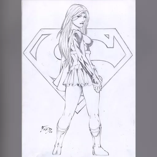 alias:supergirl artist:fred_benes character:kara_zor-el grayscale medium:artwork medium:drawing publisher:dc series:superman style:benes // 581x800 // 312.9KB // jpg // image/jpeg // FB_Supergirl