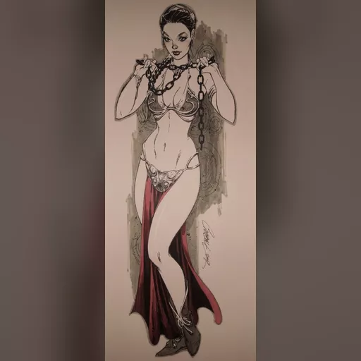artist:j_scott_campbell medium:artwork // 335x800 // 199.3KB // jpg // image/jpeg // J_Scott_Campbell_-_Slave_Leia_2