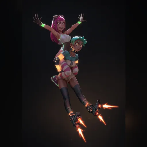 artist:moonlightorange medium:artwork // 847x1200 // 465.5KB // jpg // image/jpeg // cyber_candy___flying_piggyback___illustration_by_moonlightor