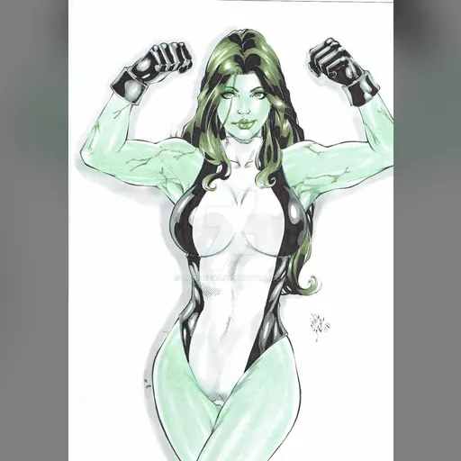 alias:she-hulk artist:lanio_sena character:jennifer_walters medium:artwork medium:drawing publisher:marvel skin:green // 750x1065 // 120.1KB // jpg // image/jpeg // she_hulk_by_laniosena-d8q1ehf