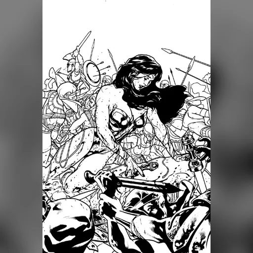 alias:wonder_woman artist:adam_hughes character:diana_of_themyscira medium:artwork publisher:dc // 500x754 // 127.3KB // jpg // image/jpeg // WonderWoman169bw