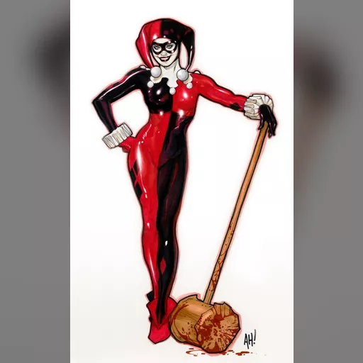 alias:harley_quinn artist:adam_hughes character:harleen_quinzel medium:artwork publisher:dc series:batman // 443x720 // 149.5KB // jpg // image/jpeg // Statue_Harley_web