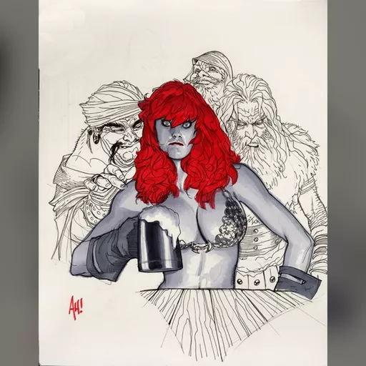artist:adam_hughes character:red_sonja medium:artwork // 519x657 // 84.7KB // jpg // image/jpeg // Web_RedSonja_sketch