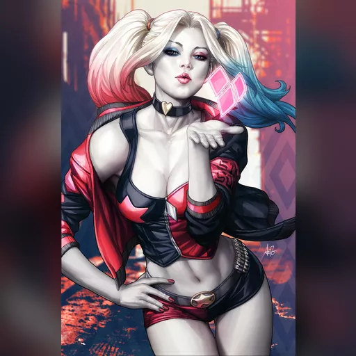 alias:harley_quinn artist:artgerm character:harleen_quinzel medium:artwork publisher:dc series:batman // 725x1101 // 204.0KB // jpg // image/jpeg // harley_rebirth_final_lr_by_artgerm-da85q0t