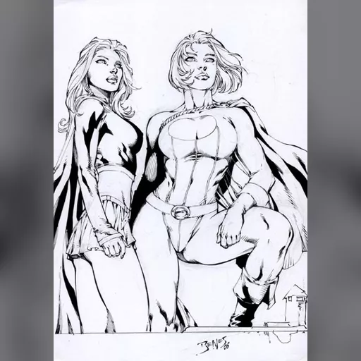 alias:karen_starr alias:power_girl alias:supergirl artist:ed_benes character:kara_zor-el character:kara_zor-l grayscale medium:artwork medium:drawing publisher:dc series:superman style:benes // 548x780 // 249.1KB // jpg // image/jpeg // Supergirl.Powergirl.Benes