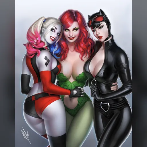alias:harley_quinn alias:poison_ivy artist:warren_louw character:harleen_quinzel character:pamela_isley character:selina_kyle downloaded:deviantart medium:artwork publisher:dc series:batman // 1080x1350 // 1.2MB // webp // image/webp; lossless=true // harley_quinn__1_25th_anniversary_special_variant_by_warrenlo