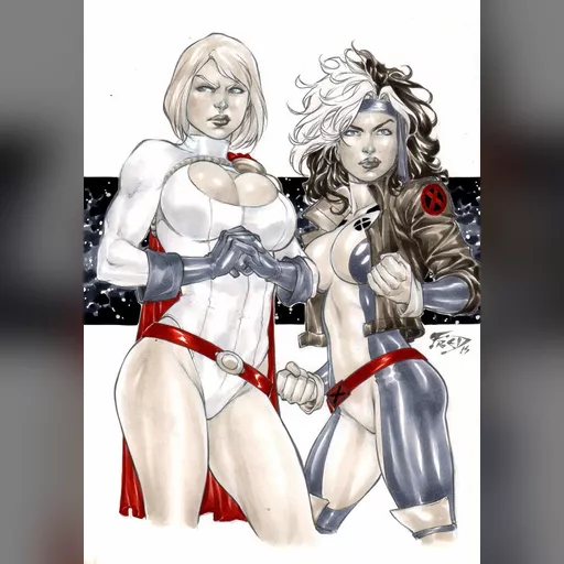 alias:karen_starr alias:power_girl alias:rogue artist:fred_benes character:anna_marie character:kara_zor-l downloaded:deviantart medium:artwork medium:drawing publisher:dc publisher:marvel series:x-men style:benes // 1024x1456 // 257.5KB // jpg // image/jpeg // powergirl_and_rogue_by_fredbenes-d9mei5f
