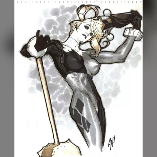 alias:harley_quinn artist:adam_hughes character:harleen_quinzel medium:artwork publisher:dc series:batman // 1000x1226 // 340.0KB // jpg // image/jpeg // Pittsburgh-2009---Harley-Quinn