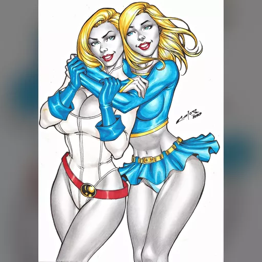 alias:karen_starr alias:power_girl alias:supergirl artist:carlos_braga character:kara_zor-el character:kara_zor-l medium:artwork medium:drawing publisher:dc series:superman style:benes // 1024x1448 // 216.0KB // jpg // image/jpeg // powergirl_and_supergirl_____by_carlosbragaart80_de2px1c-fullview