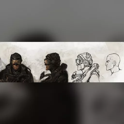 medium:artwork official_artwork series:tomb_raider tomb_raider_underworld // 5100x1668 // 2.8MB // jpg // image/jpeg // Scuba-Merc-head-sketch-2