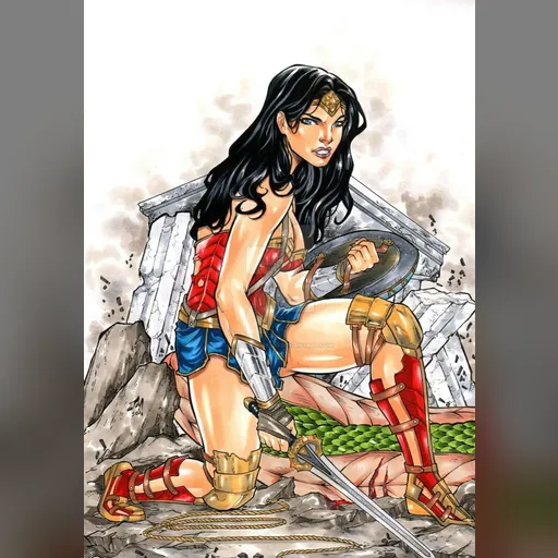 alias:wonder_woman artist:junior_maia character:diana_of_themyscira medium:artwork publisher:dc style:benes // 1024x1462 // 266.6KB // jpg // image/jpeg // wonder_woman__by_juniormaia100_de4psxt